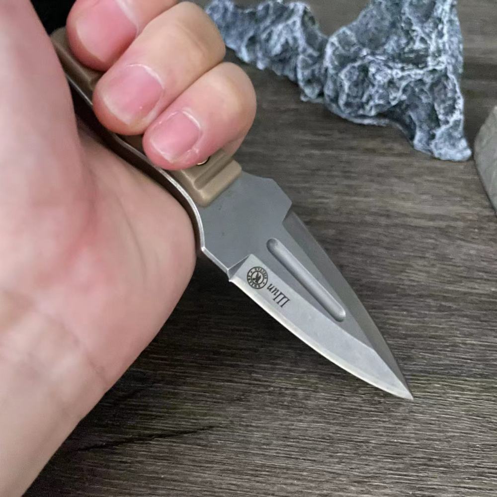Wilderness Survival Straight Knife with Knife Sleeve, EDC Portable Knife, Super Sharp Camping Knife, Stainless Steel Fixed Blade Survival Bush Knife