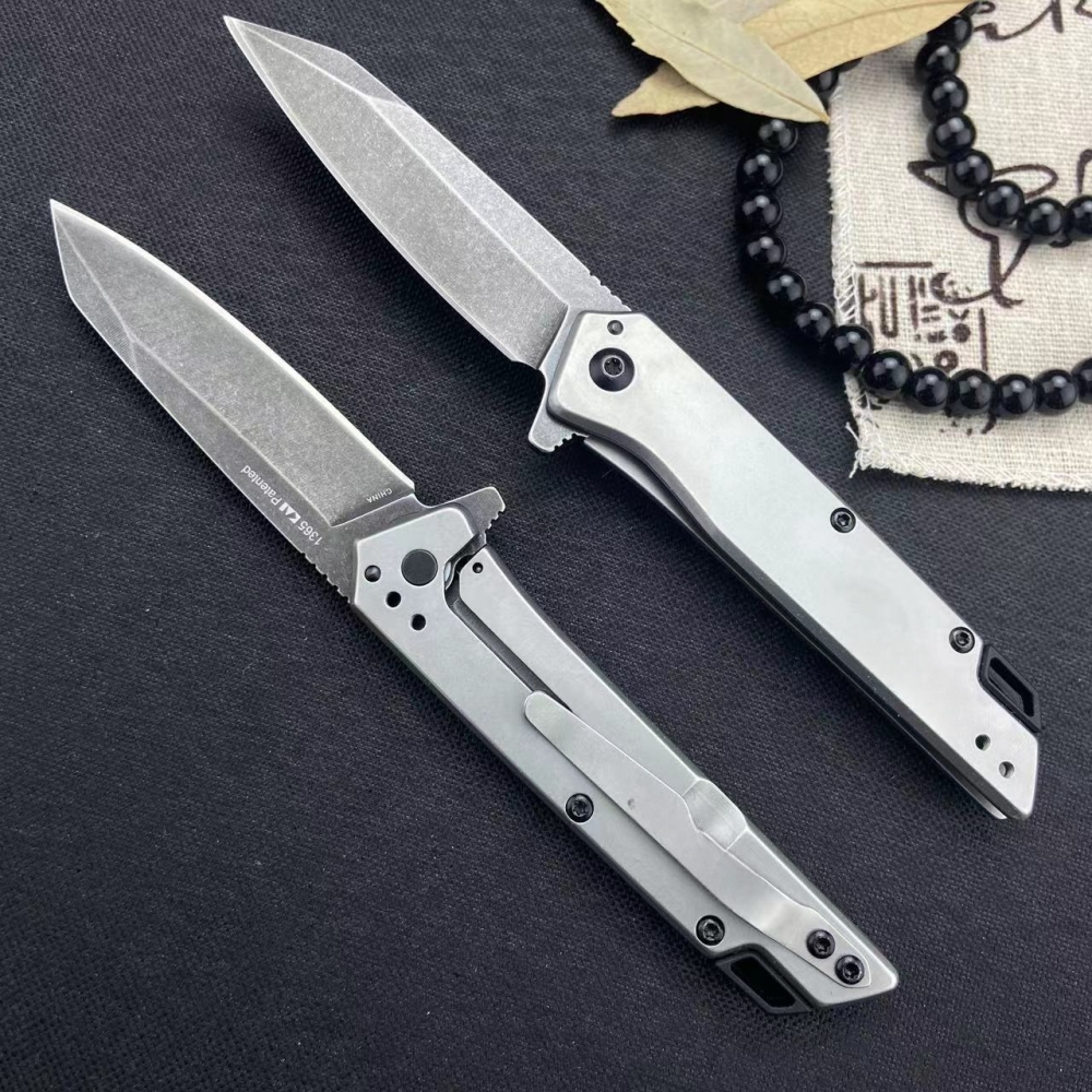Folding Knife, Multi-purpose Knife, Convenient Pocket Knife, EDC Multi-purpose Tool Knife, 1365 Series Model, Convenient Pocket Knife, Black Stone Washing Process, CNC Fine Grinding Blade, Aluminum Alloy Handle, High Quality