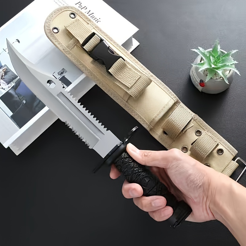 Cutting Tool, Escape Tool, Broken Window Tool With K Sheath, Perfect For Meat, Fruit, Camping - Blade Design, G10 Handle, All-in-One Dragon Design, High-End Quality- For Fishing, Hiking, Survival, Gifts For Men And Women