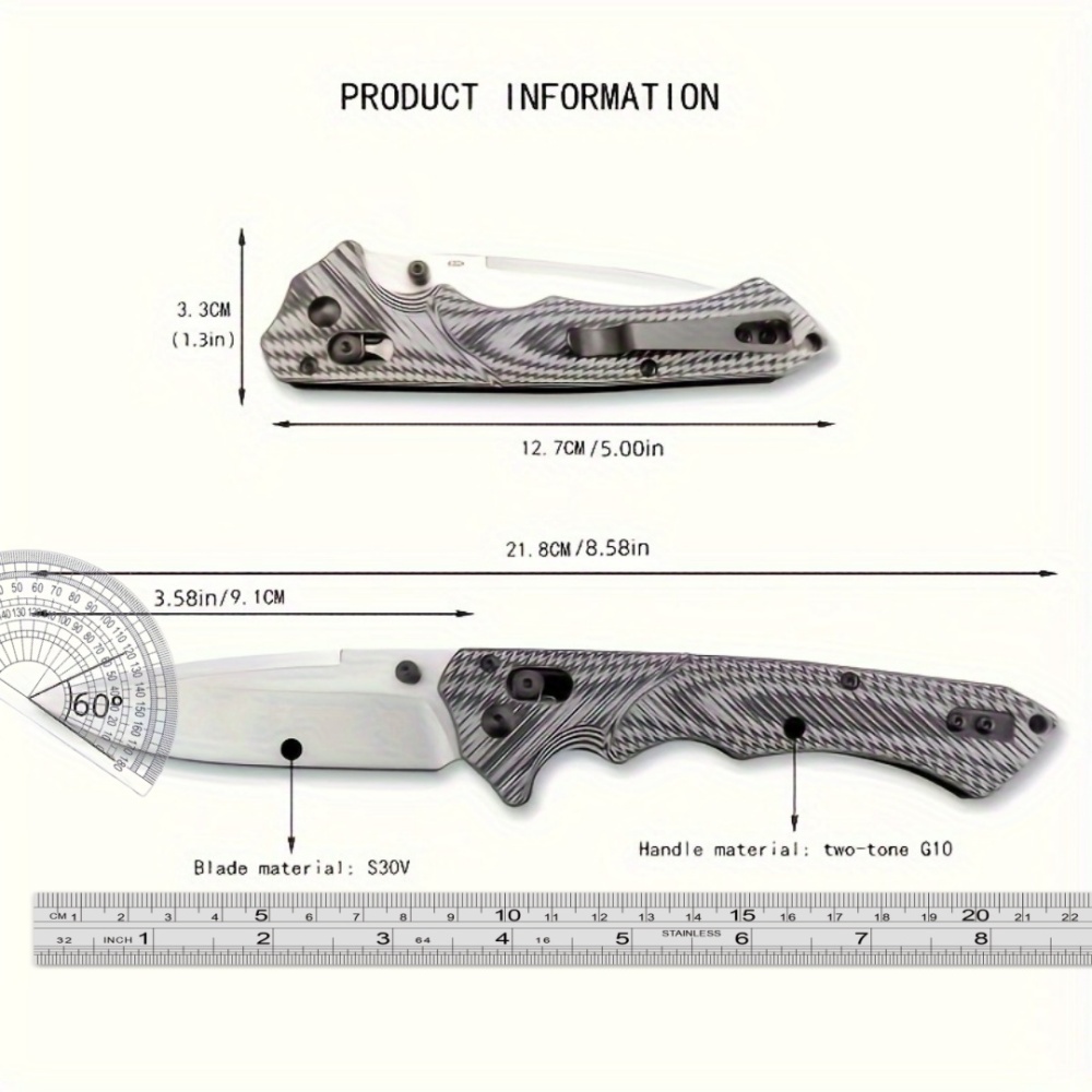 Outdoor folding knives, hunting knives, CNC precision grinding process knives, BM1401 model, S30V blades, G10 fiberglass handles, ergonomic folding knives – long-lasting and comfortable grip, not only a knife, but also your survival partner