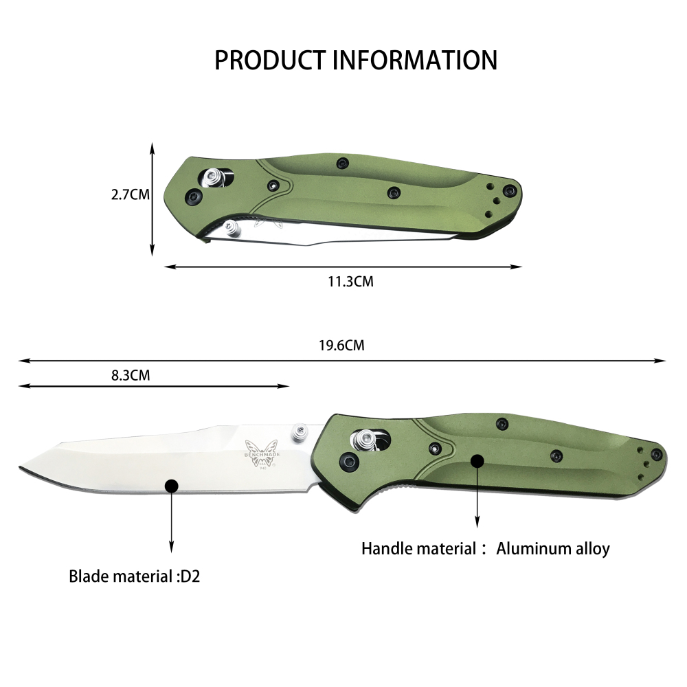 BM-940 folding knife, convenient knife, aluminum alloy handle, bearing lock, computer numerical control laser cutting technology, excellent quality