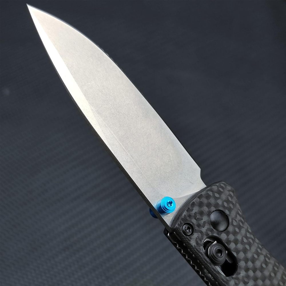 Outdoor Folding Knife, Hunting Knife, CNC Fine Grinding Process, Carbon Fiber Handle, Axis Lock Knife, EDC Men's Folding Pocket Knife, Satin Flat Blade 440C Blade Daily Carry Thumb Peg Manual Open, Carbon Fiber Handle for Easy Carrying Pocket Clip