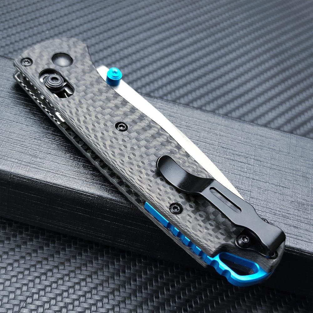 Outdoor Folding Knife, Hunting Knife, CNC Fine Grinding Process, Carbon Fiber Handle, Axis Lock Knife, EDC Men's Folding Pocket Knife, Satin Flat Blade 440C Blade Daily Carry Thumb Peg Manual Open, Carbon Fiber Handle for Easy Carrying Pocket Clip