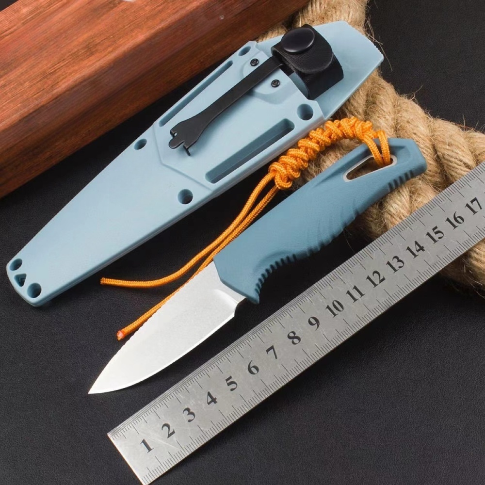 Outdoor Small Straight Knife, Multi-purpose Knife, Outdoor Tool Knife, Vehicle Tool Knife, New BM Intersect 18050 Small Straight Knife, Fruit Knife with Knife Sleeve, CNC Fine Grinding Process, High-end Quality, Daily Essential Tools