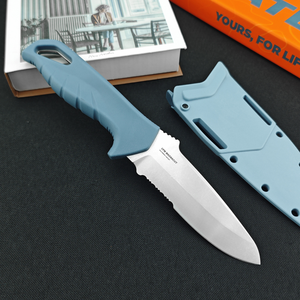 Benchmade Butterfly 18040 Small Straight Knife Camping Outdoor High Hardness BBQ Knife Camping Fruit Knife, D2 Blade Design, Nylon Fiber Handle, Tactical Straight Knife with Kydex Sheath, Fixed Blade Knife, Survival, Hunting, Bushcraft