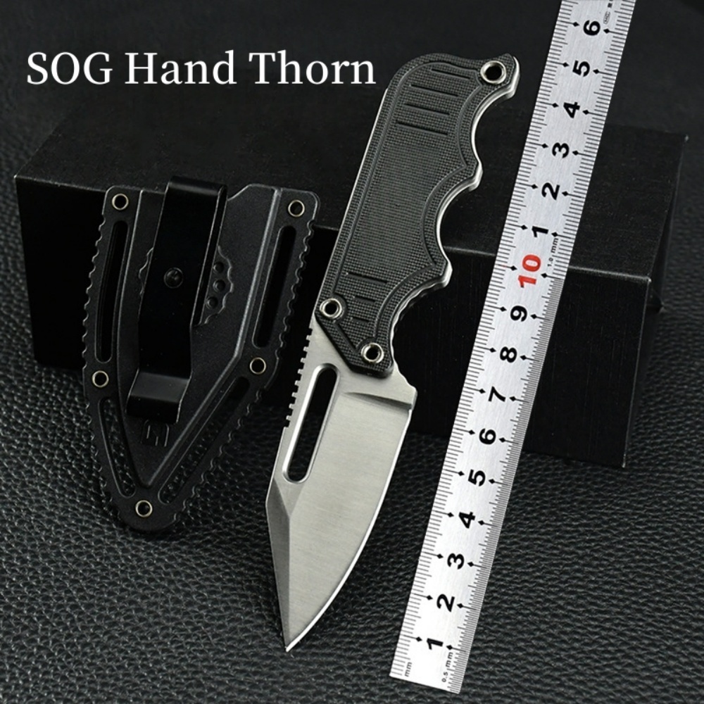 Outdoor Fixed Blade Straight Knife, SOG Sog Outdoor Knife, Wilderness Survival Gear Pocket Knife, Portable Mini Self-Defense Knife with K Sheath, Hunting Knife, Full Keel Survival Straight Knife, Jungle Straight Knife – forged for wilderness adventures