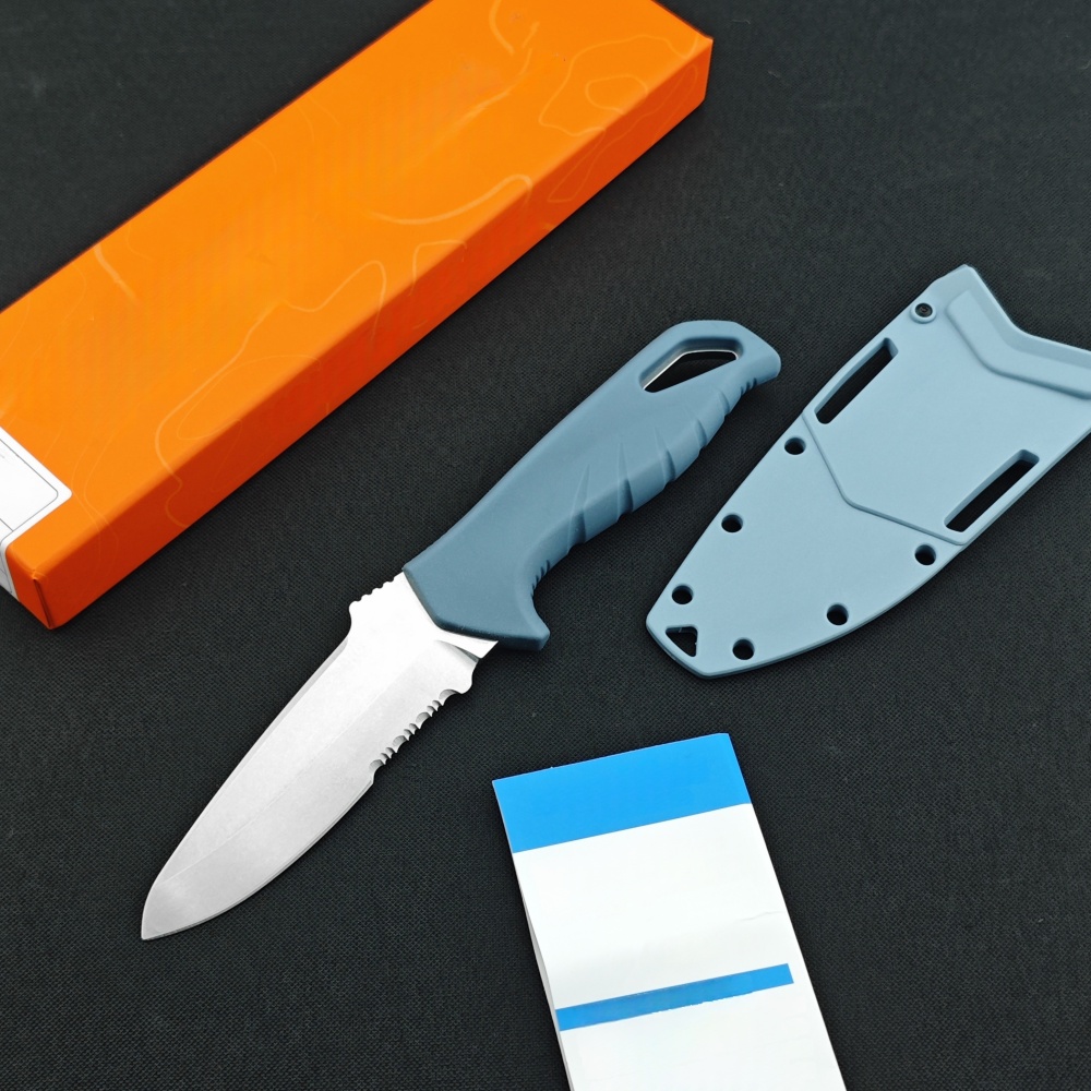 Benchmade Butterfly 18040 Small Straight Knife Camping Outdoor High Hardness BBQ Knife Camping Fruit Knife, D2 Blade Design, Nylon Fiber Handle, Tactical Straight Knife with Kydex Sheath, Fixed Blade Knife, Survival, Hunting, Bushcraft