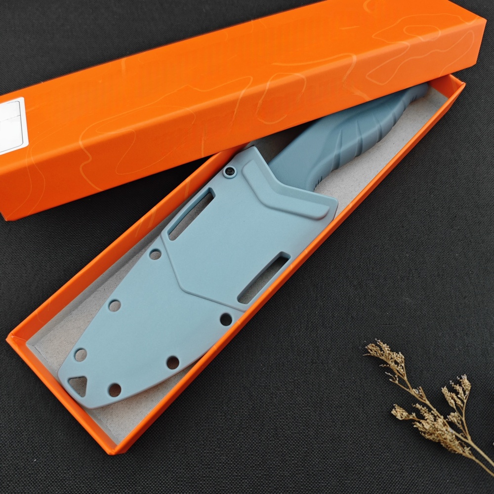 Benchmade Butterfly 18040 Small Straight Knife Camping Outdoor High Hardness BBQ Knife Camping Fruit Knife, D2 Blade Design, Nylon Fiber Handle, Tactical Straight Knife with Kydex Sheath, Fixed Blade Knife, Survival, Hunting, Bushcraft