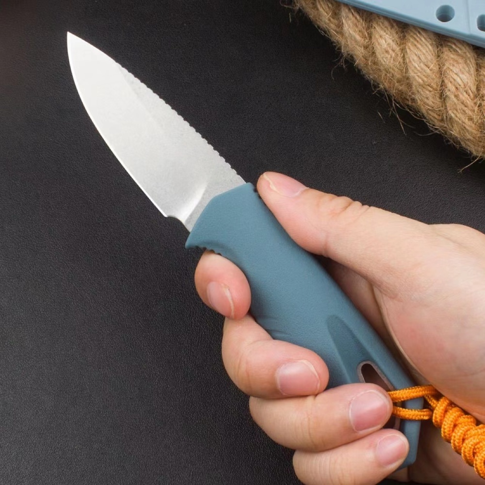 Outdoor Small Straight Knife, Multi-purpose Knife, Outdoor Tool Knife, Vehicle Tool Knife, New BM Intersect 18050 Small Straight Knife, Fruit Knife with Knife Sleeve, CNC Fine Grinding Process, High-end Quality, Daily Essential Tools
