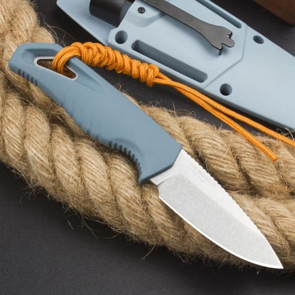 Outdoor Small Straight Knife, Multi-purpose Knife, Outdoor Tool Knife, Vehicle Tool Knife, New BM Intersect 18050 Small Straight Knife, Fruit Knife with Knife Sleeve, CNC Fine Grinding Process, High-end Quality, Daily Essential Tools