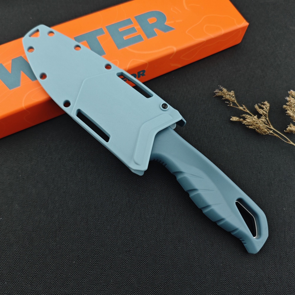 Benchmade Butterfly 18040 Small Straight Knife Camping Outdoor High Hardness BBQ Knife Camping Fruit Knife, D2 Blade Design, Nylon Fiber Handle, Tactical Straight Knife with Kydex Sheath, Fixed Blade Knife, Survival, Hunting, Bushcraft