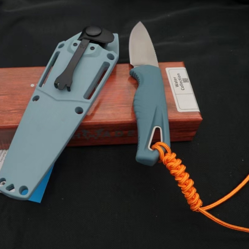 Outdoor Small Straight Knife, Multi-purpose Knife, Outdoor Tool Knife, Vehicle Tool Knife, New BM Intersect 18050 Small Straight Knife, Fruit Knife with Knife Sleeve, CNC Fine Grinding Process, High-end Quality, Daily Essential Tools