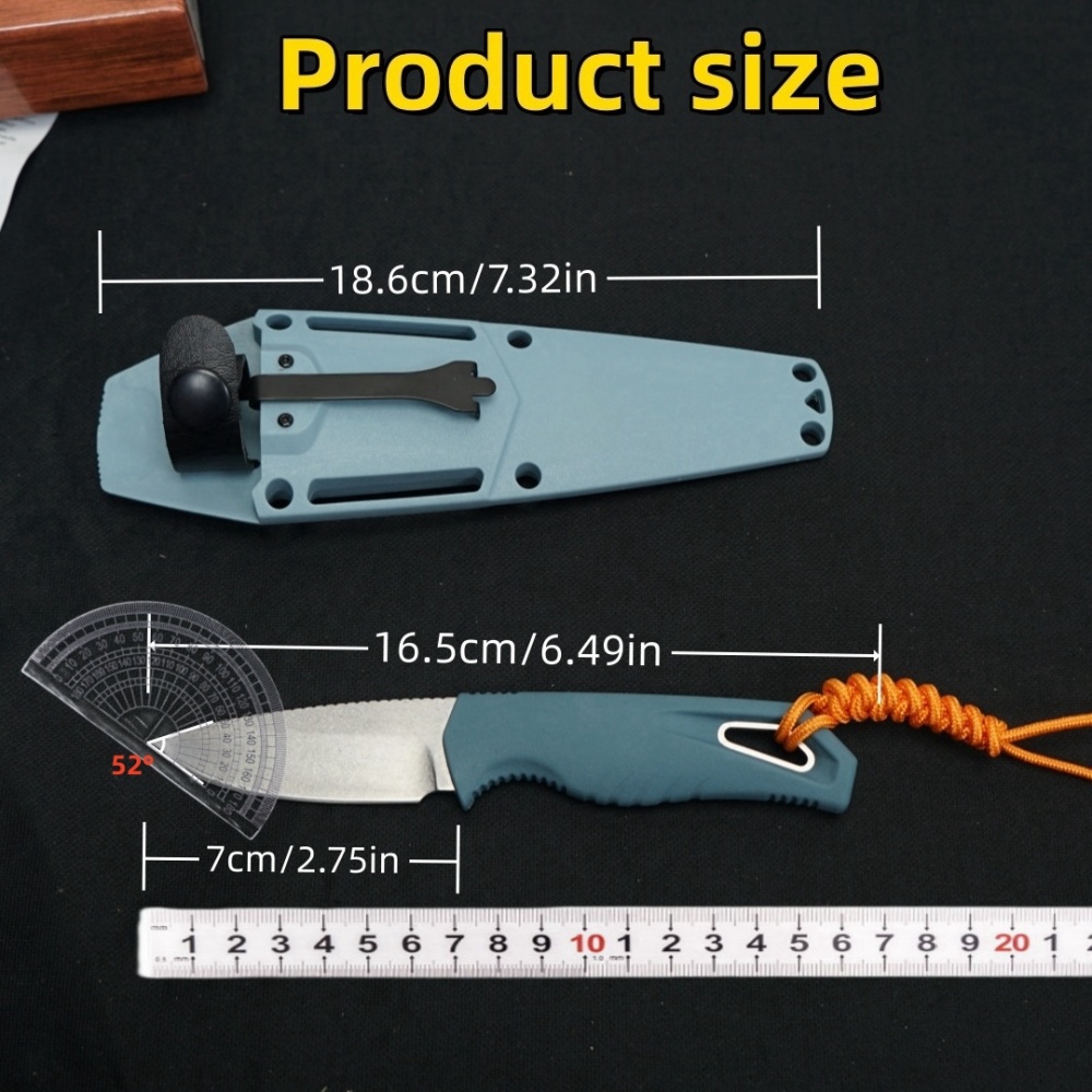Outdoor Small Straight Knife, Multi-purpose Knife, Outdoor Tool Knife, Vehicle Tool Knife, New BM Intersect 18050 Small Straight Knife, Fruit Knife with Knife Sleeve, CNC Fine Grinding Process, High-end Quality, Daily Essential Tools