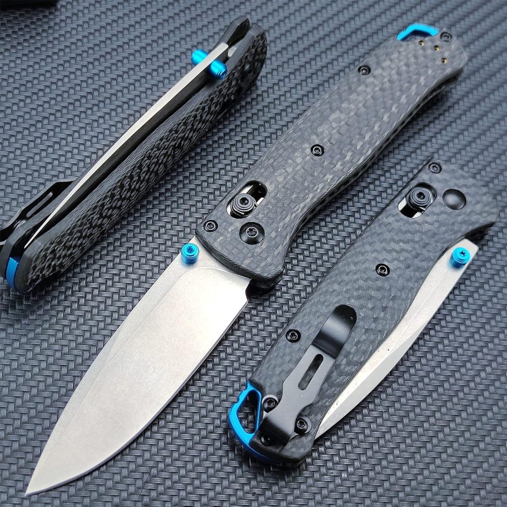 Outdoor Folding Knife, Hunting Knife, CNC Fine Grinding Process, Carbon Fiber Handle, Axis Lock Knife, EDC Men's Folding Pocket Knife, Satin Flat Blade 440C Blade Daily Carry Thumb Peg Manual Open, Carbon Fiber Handle for Easy Carrying Pocket Clip