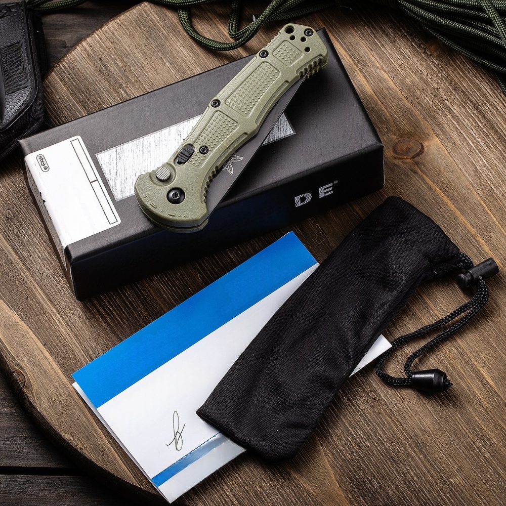 BM9070 survival folding knife, nylon wave fiber handle, D2 blade material, flick knife automatic switch knife tactical knife, suitable for camping, picnic, hiking, survival hunting