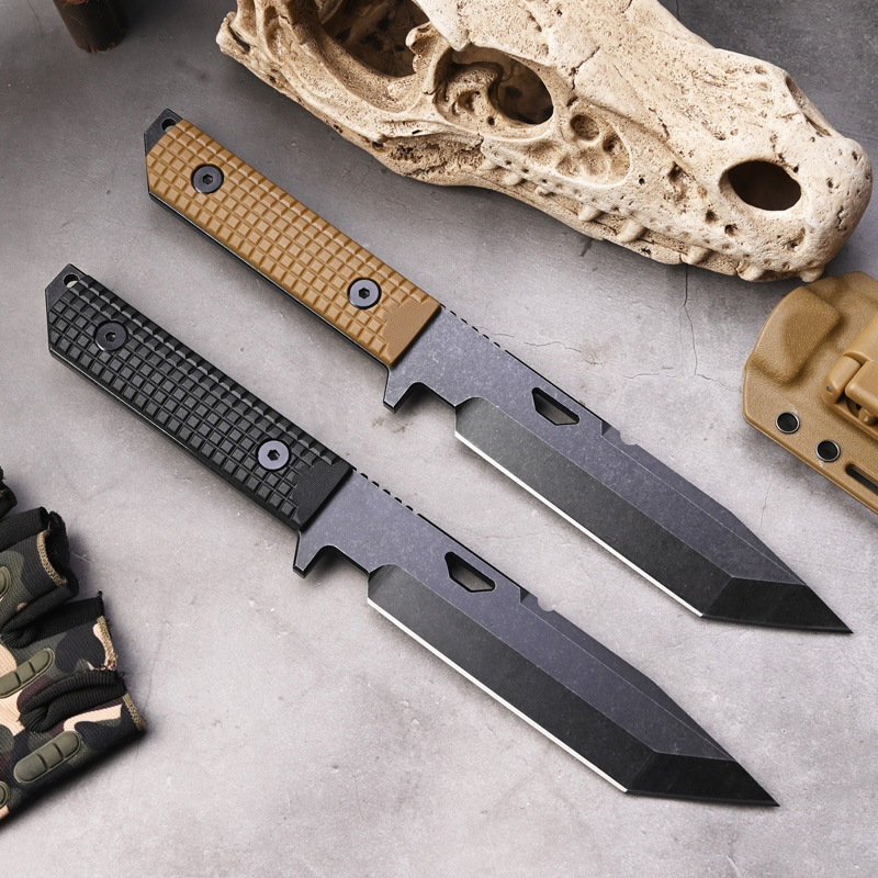 Advance Outdoor Straight Knife, Camping Fixed Blade Straight Knife, Integrated Keel Survival, Camping Boar Knife Outdoor Survival Knife, Wilderness Adventure Kydex Sheath Knife