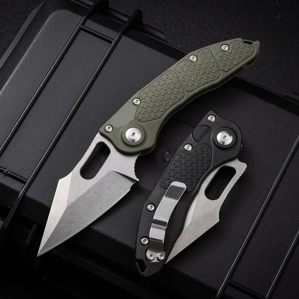 Hunting Folding Knife, Stitch STQ Technical Knife - M390 Stainless Steel Pointed Blade, Lightweight Nylon Fiberglass Handle, Outdoor Camping and Hiking Survival Tool, Sharp and Portable, Foldable Design, Camping Essentials, Knife Fans Collect Knives