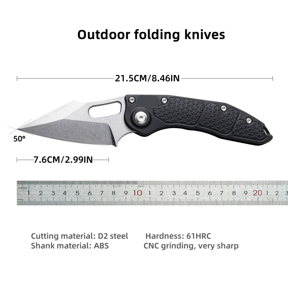 Hunting Folding Knife, Stitch STQ Technical Knife - M390 Stainless Steel Pointed Blade, Lightweight Nylon Fiberglass Handle, Outdoor Camping and Hiking Survival Tool, Sharp and Portable, Foldable Design, Camping Essentials, Knife Fans Collect Knives