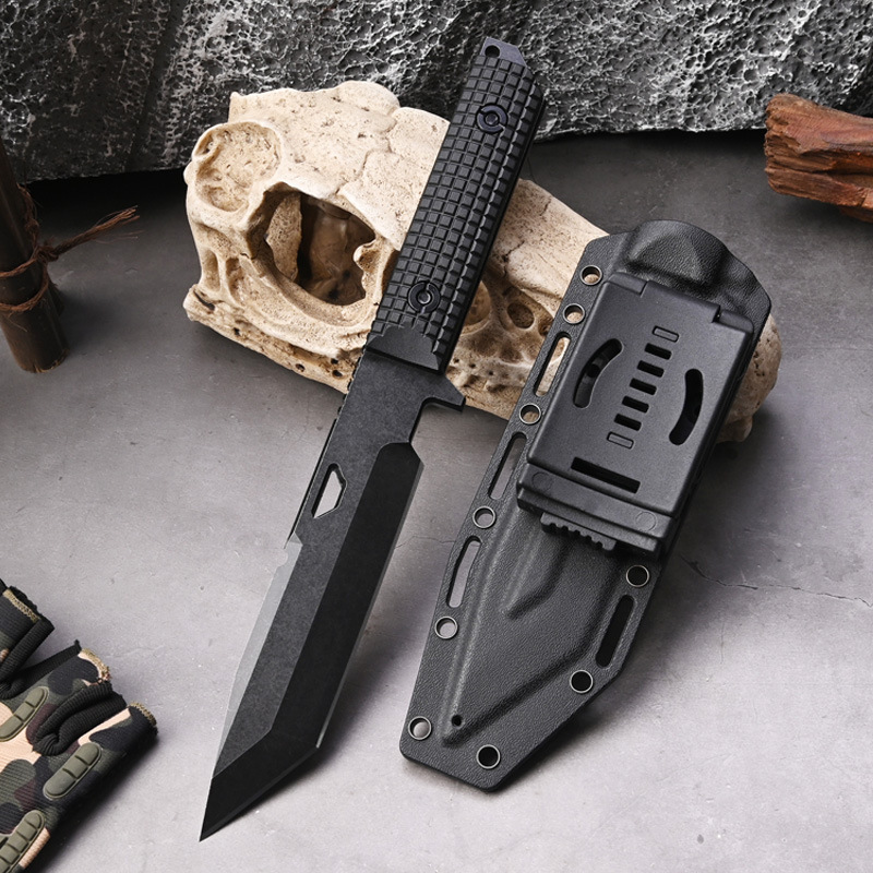 Advance Outdoor Straight Knife, Camping Fixed Blade Straight Knife, Integrated Keel Survival, Camping Boar Knife Outdoor Survival Knife, Wilderness Adventure Kydex Sheath Knife