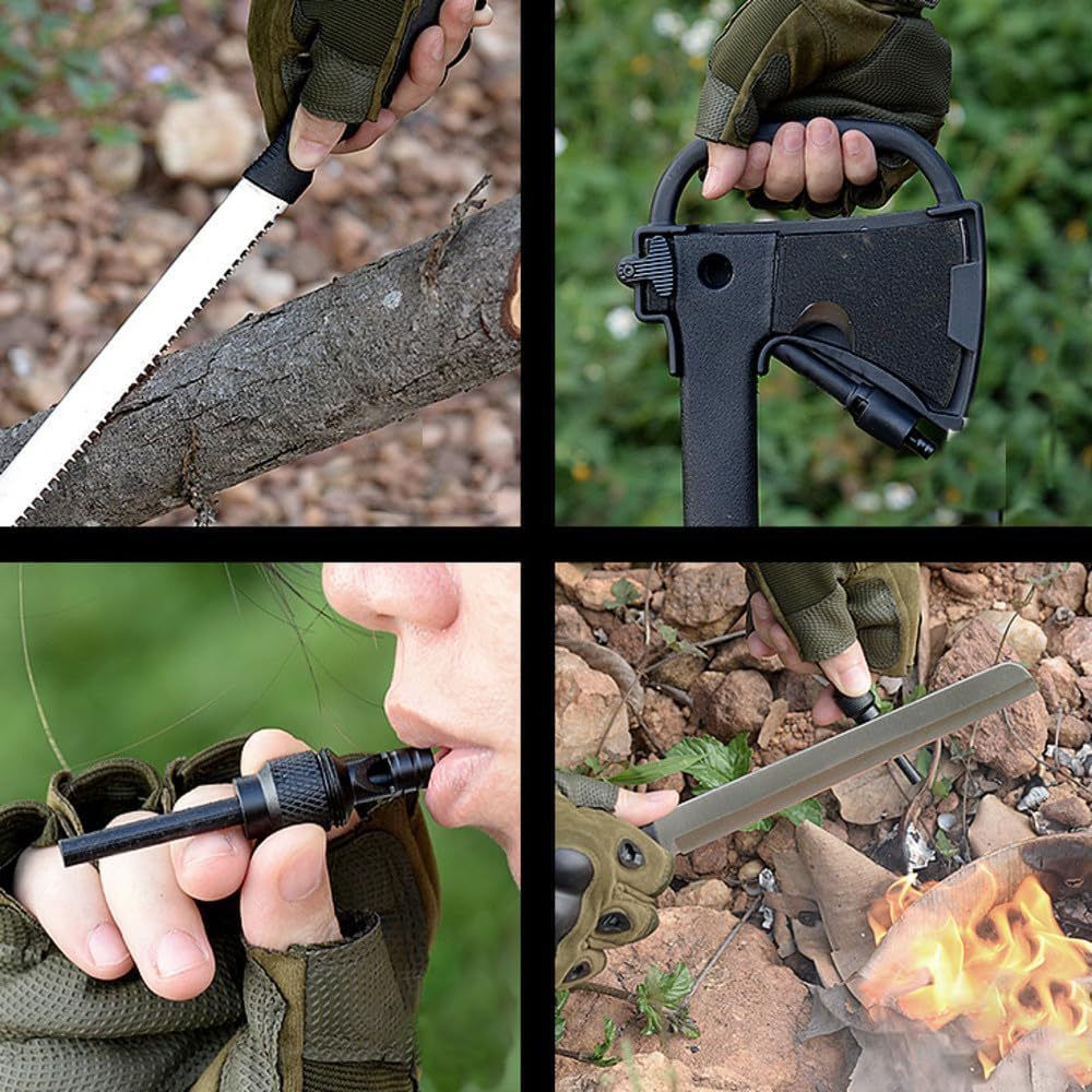 Outdoor axes, axes for cutting trees and wood, fire axes, tactical axes for field equipment, sapper axes, camp axes, multi-functional axes, band saws (knives), whistles, magnesium rods, etc., gifts for men, self-defense gifts