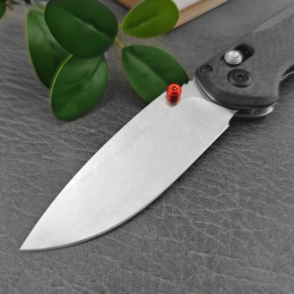 Thumb Opening Mini Folding Knife, Shaft Lock Knife with 2.8" D2 Steel Blade Carbon Fiber Handle, EDC Folding Pocket Knife with Belt Clip, BM 565 Folding Knife is the perfect addition to your gear collection, backpack, survival kit, tackle box, and more