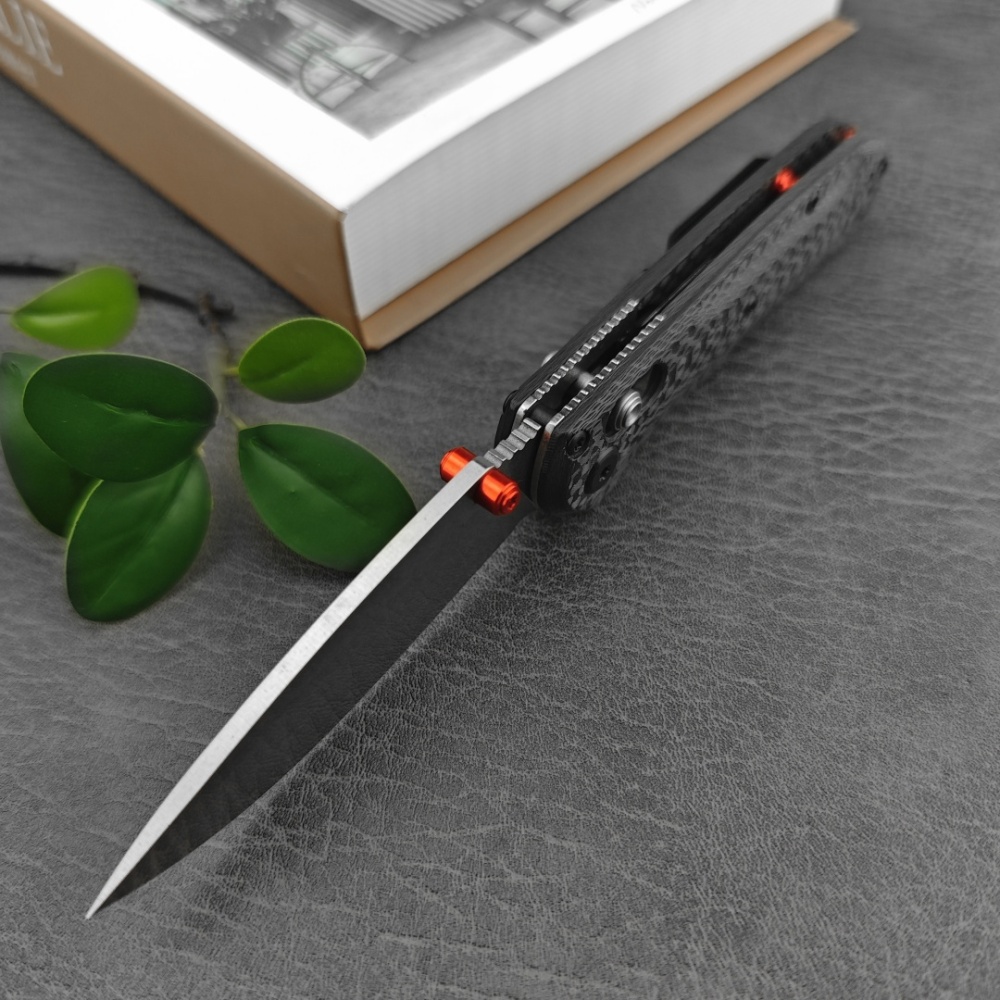 Thumb Opening Mini Folding Knife, Shaft Lock Knife with 2.8" D2 Steel Blade Carbon Fiber Handle, EDC Folding Pocket Knife with Belt Clip, BM 565 Folding Knife is the perfect addition to your gear collection, backpack, survival kit, tackle box, and more