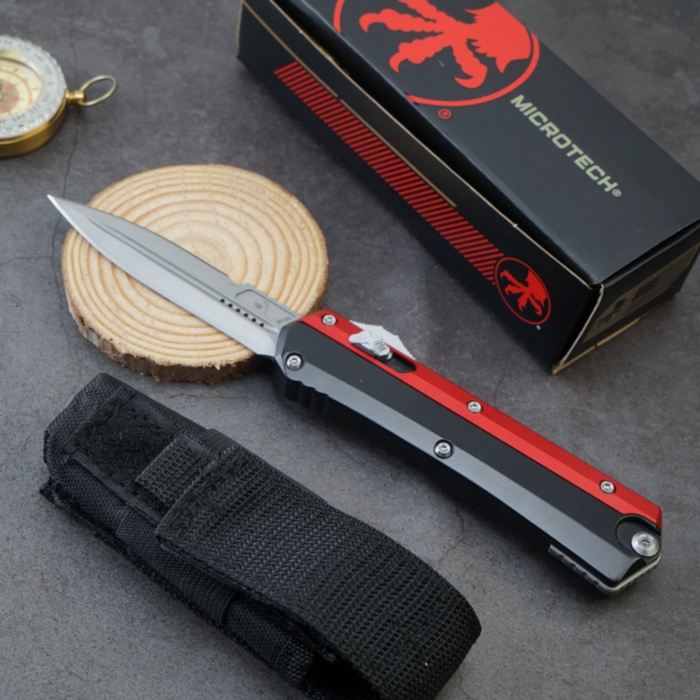 【Pre-sale payment, shipped after 20 working days】Keshaw knife aluminum alloy handle straight jump telescopic knife, multi-functional life-saving equipment knife, self-defense essential, EDC tool, suitable for camping, survival, hunting