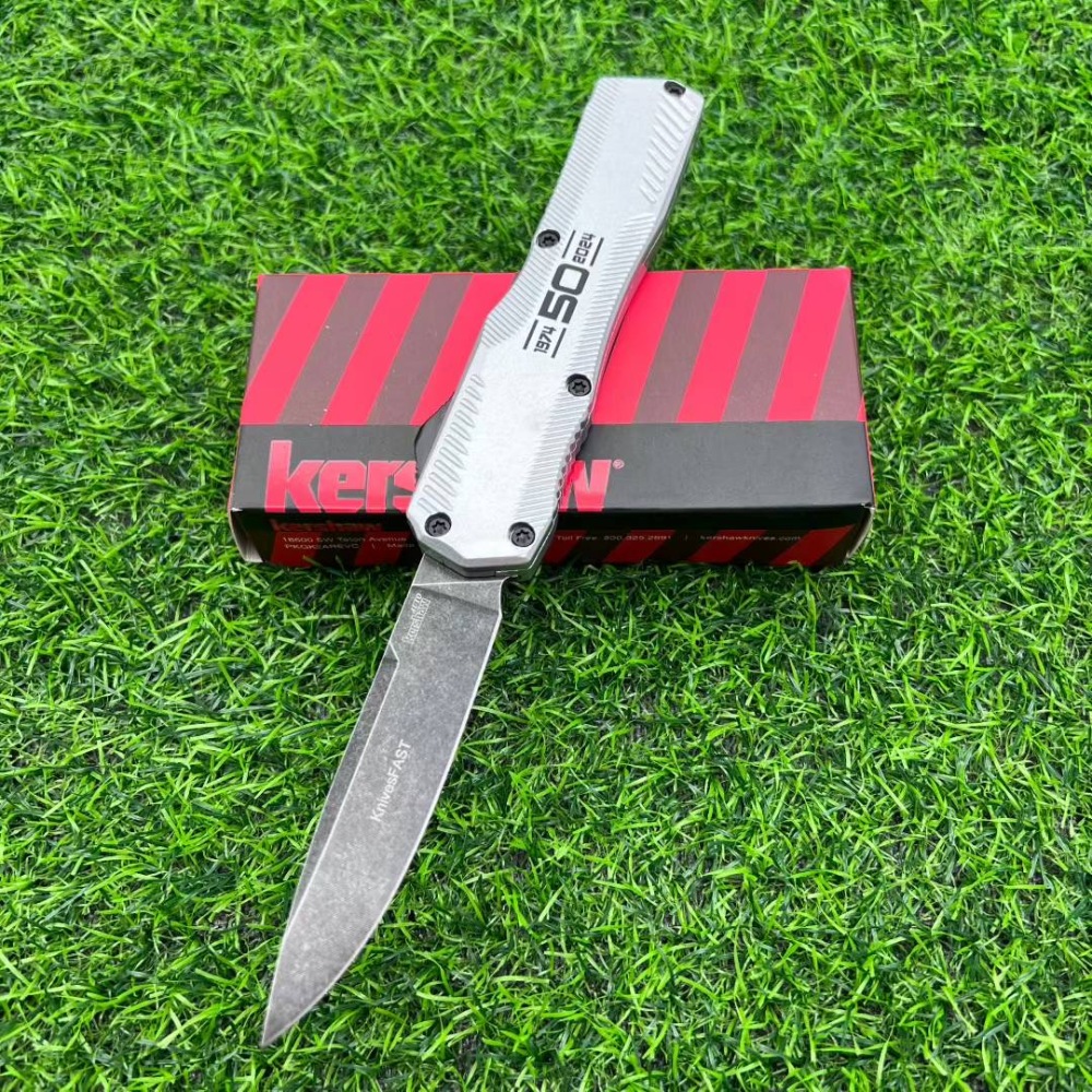 【Pre-sale payment, shipped after 20 working days】Keshaw knife aluminum alloy handle straight jump telescopic knife, multi-functional life-saving equipment knife, self-defense essential, EDC tool, suitable for camping, survival, hunting