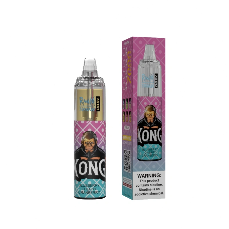 Original RandM Tornado 7000 Puffs Disposable Vape E Cigarettes 0% 2% 3% 5% 14ml Mesh Coil Pod 850mah Rechargeable Air-adjustable Puff 7k 56 Flavors Available Pen