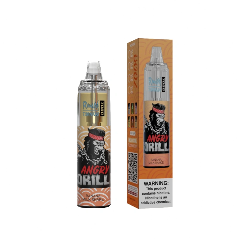 Original RandM Tornado 7000 Puffs Disposable Vape E Cigarettes 0% 2% 3% 5% 14ml Mesh Coil Pod 850mah Rechargeable Air-adjustable Puff 7k 56 Flavors Available Pen