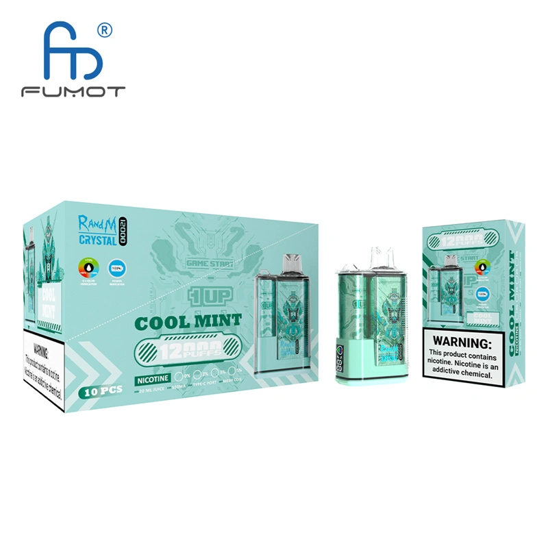 Original Randm Crystal 12000 Puffs Disposable Vape E-cigarettes 0% 2% 3%5% Puff 12000 20ml Prefilled Pod Mesh Coil 650mah Rechargeable Battery Pen