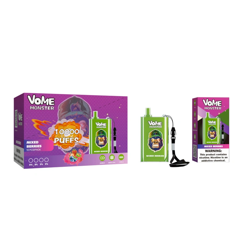 RandM Vome Monster 10000 Puffs E Cigarettes Vaper Disposable Puff 10k 0% 2% 5% 20ml Prefilled Pod Mesh Coil 850mah Rechargeable Battery Air Flow Control Pen