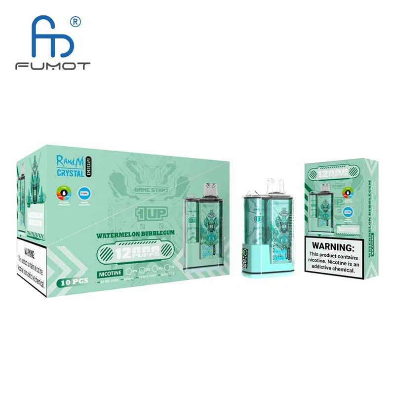 Original Randm Crystal 12000 Puffs Disposable Vape E-cigarettes 0% 2% 3%5% Puff 12000 20ml Prefilled Pod Mesh Coil 650mah Rechargeable Battery Pen