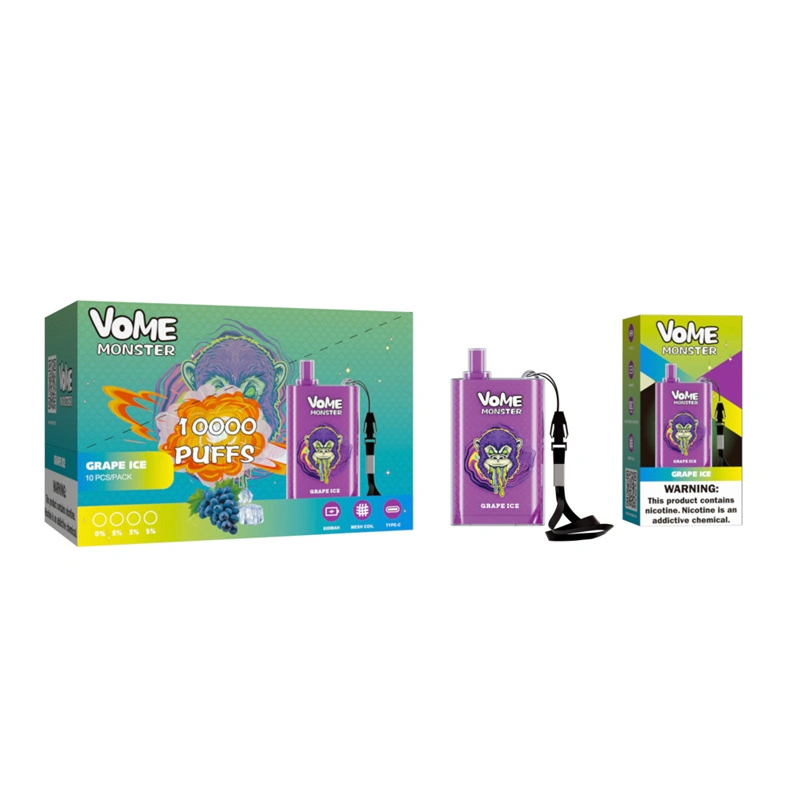 RandM Vome Monster 10000 Puffs E Cigarettes Vaper Disposable Puff 10k 0% 2% 5% 20ml Prefilled Pod Mesh Coil 850mah Rechargeable Battery Air Flow Control Pen