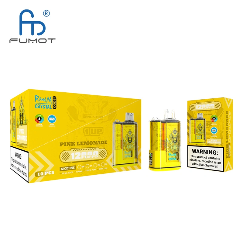 Original Randm Crystal 12000 Puffs Disposable Vape E-cigarettes 0% 2% 3%5% Puff 12000 20ml Prefilled Pod Mesh Coil 650mah Rechargeable Battery Pen