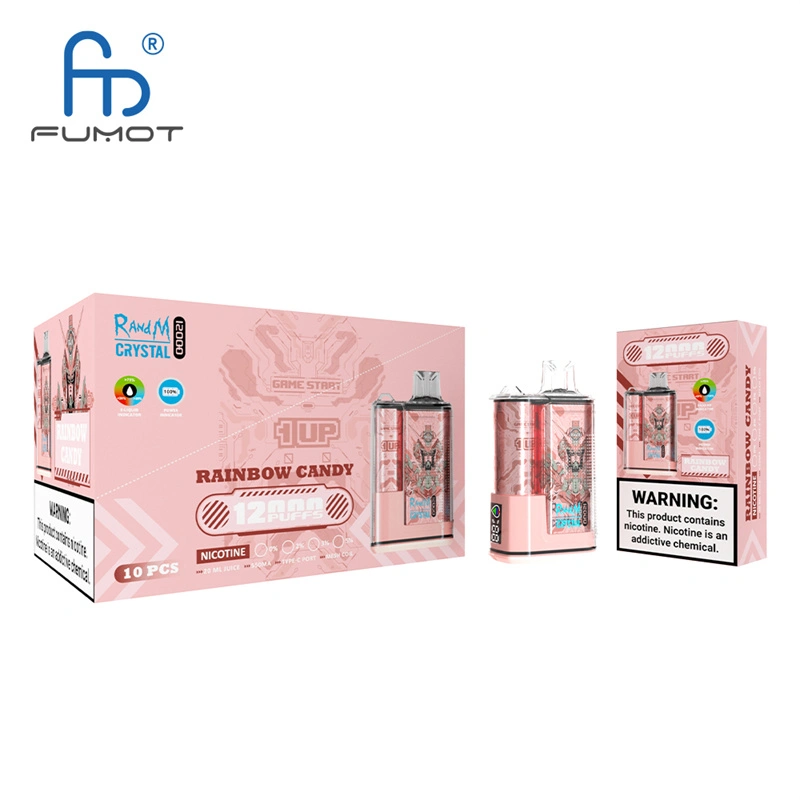 Original Randm Crystal 12000 Puffs Disposable Vape E-cigarettes 0% 2% 3%5% Puff 12000 20ml Prefilled Pod Mesh Coil 650mah Rechargeable Battery Pen