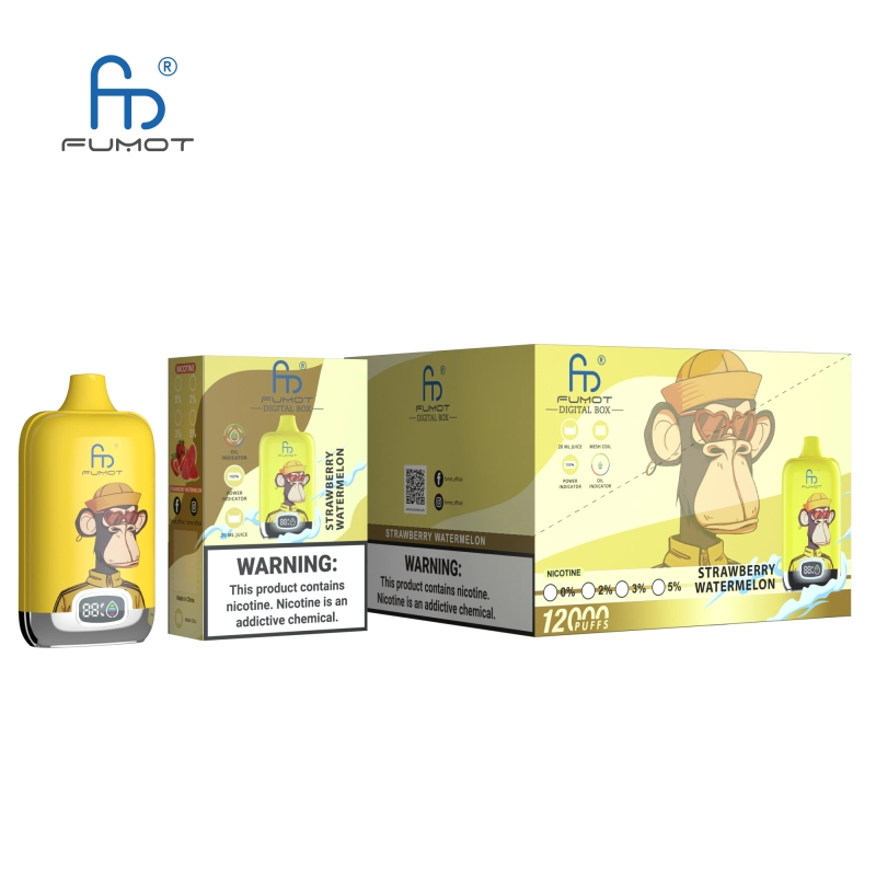sara  test  Original Fumot Digital Box 12000 Puffs Disposable Vape 12K 20ml Prefilled 850mah Rechargeable Battery Type-C Device RandM Tornado  E Cigarettes