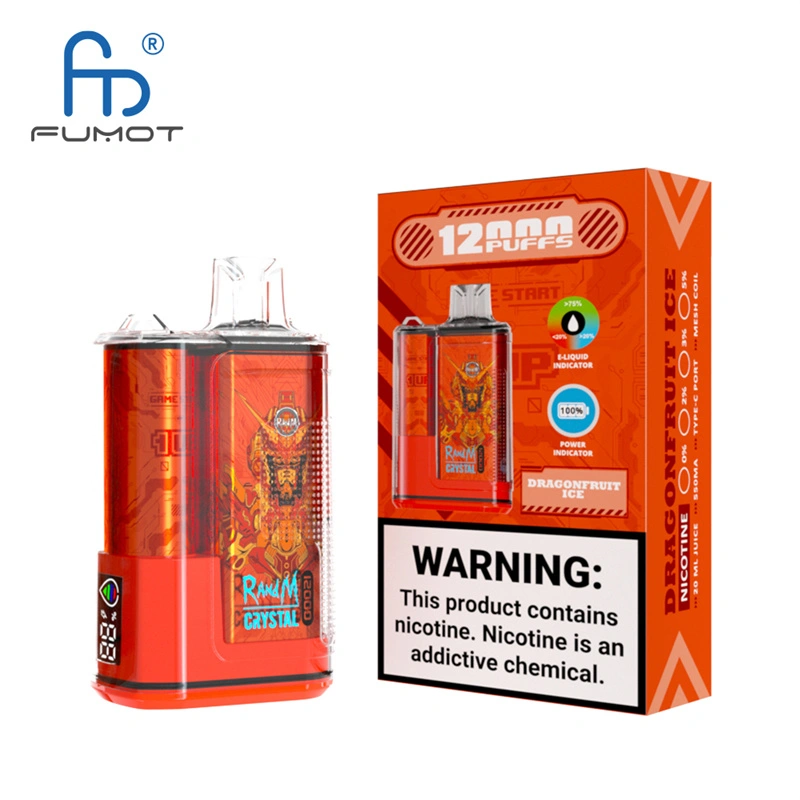 Original Randm Crystal 12000 Puffs Disposable Vape E-cigarettes 0% 2% 3%5% Puff 12000 20ml Prefilled Pod Mesh Coil 650mah Rechargeable Battery Pen
