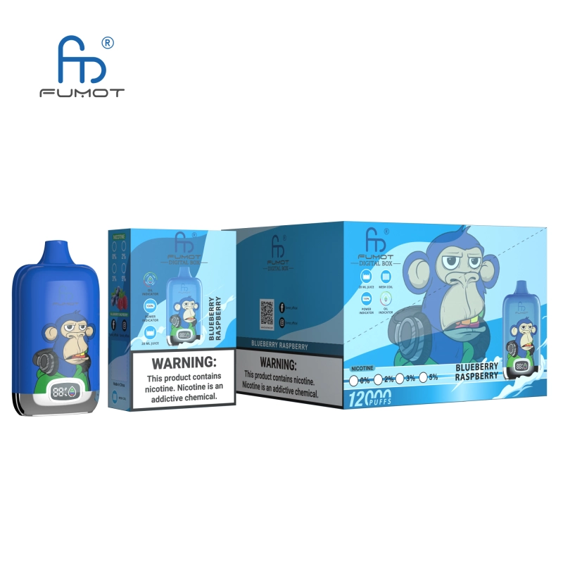 Original Fumot Digital Box 12000 Puffs Disposable Vape 12K 20ml Prefilled 850mah Rechargeable Battery Type-C Device RandM Tornado  E Cigarettes