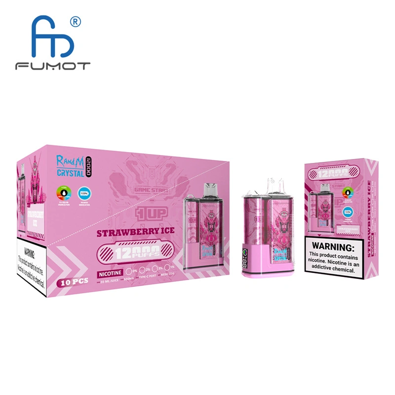 Original Randm Crystal 12000 Puffs Disposable Vape E-cigarettes 0% 2% 3%5% Puff 12000 20ml Prefilled Pod Mesh Coil 650mah Rechargeable Battery Pen