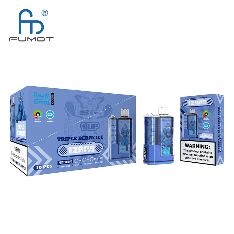 Original Randm Crystal 12000 Puffs Disposable Vape E-cigarettes 0% 2% 3%5% Puff 12000 20ml Prefilled Pod Mesh Coil 650mah Rechargeable Battery Pen