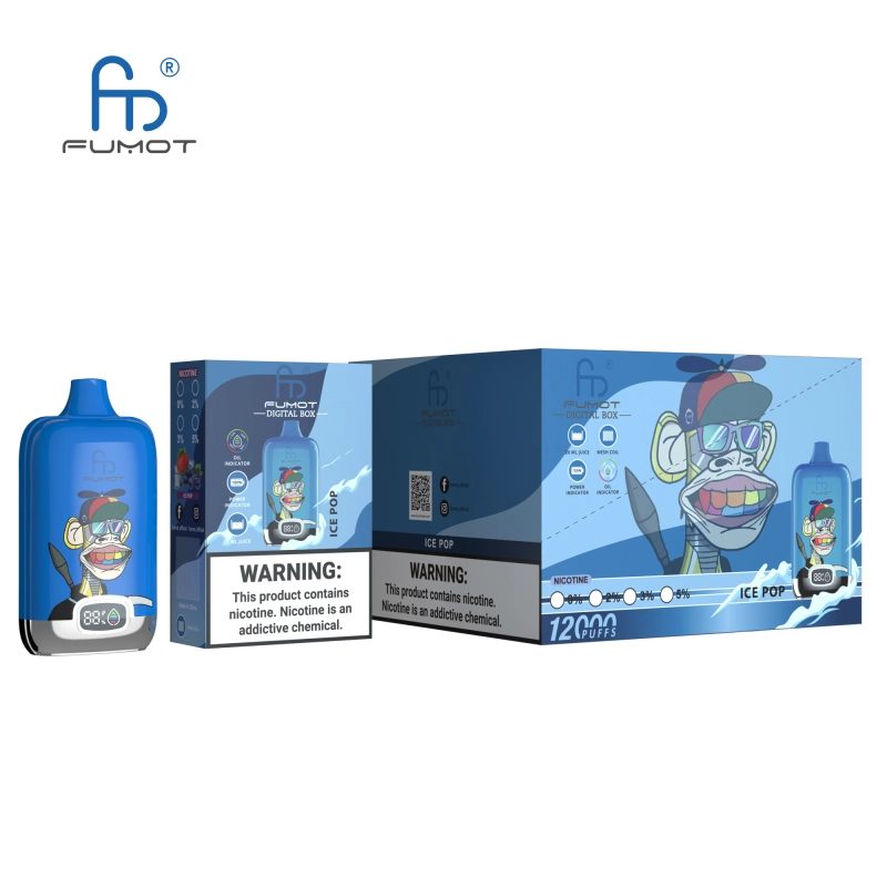 Original Fumot Digital Box 12000 Puffs Disposable Vape 12K 20ml Prefilled 850mah Rechargeable Battery Type-C Device RandM Tornado  E Cigarettes
