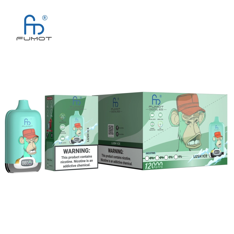 Original Fumot Digital Box 12000 Puffs Disposable Vape 12K 20ml Prefilled 850mah Rechargeable Battery Type-C Device RandM Tornado  E Cigarettes