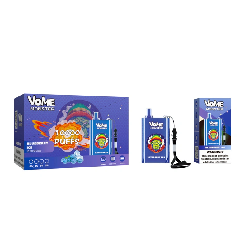 RandM Vome Monster 10000 Puffs E Cigarettes Vaper Disposable Puff 10k 0% 2% 5% 20ml Prefilled Pod Mesh Coil 850mah Rechargeable Battery Air Flow Control Pen