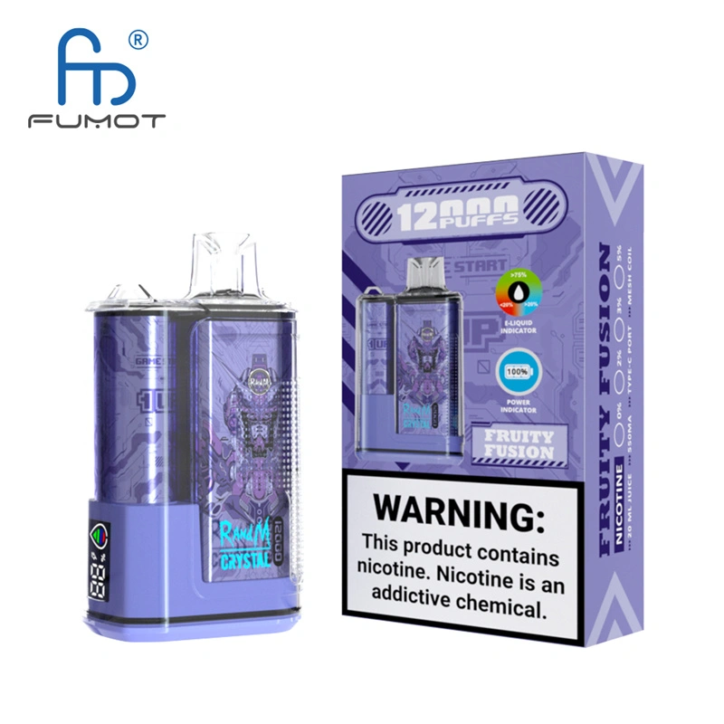 Original Randm Crystal 12000 Puffs Disposable Vape E-cigarettes 0% 2% 3%5% Puff 12000 20ml Prefilled Pod Mesh Coil 650mah Rechargeable Battery Pen