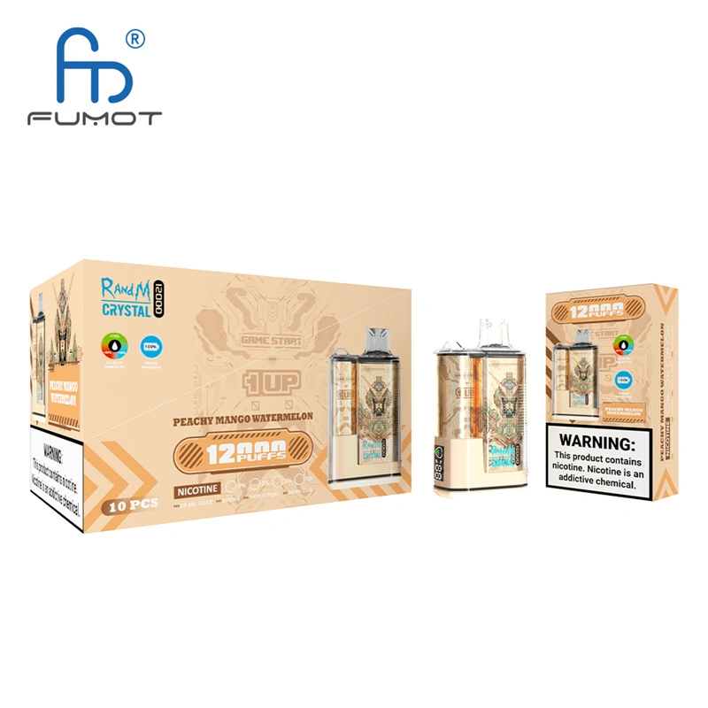 Original Randm Crystal 12000 Puffs Disposable Vape E-cigarettes 0% 2% 3%5% Puff 12000 20ml Prefilled Pod Mesh Coil 650mah Rechargeable Battery Pen