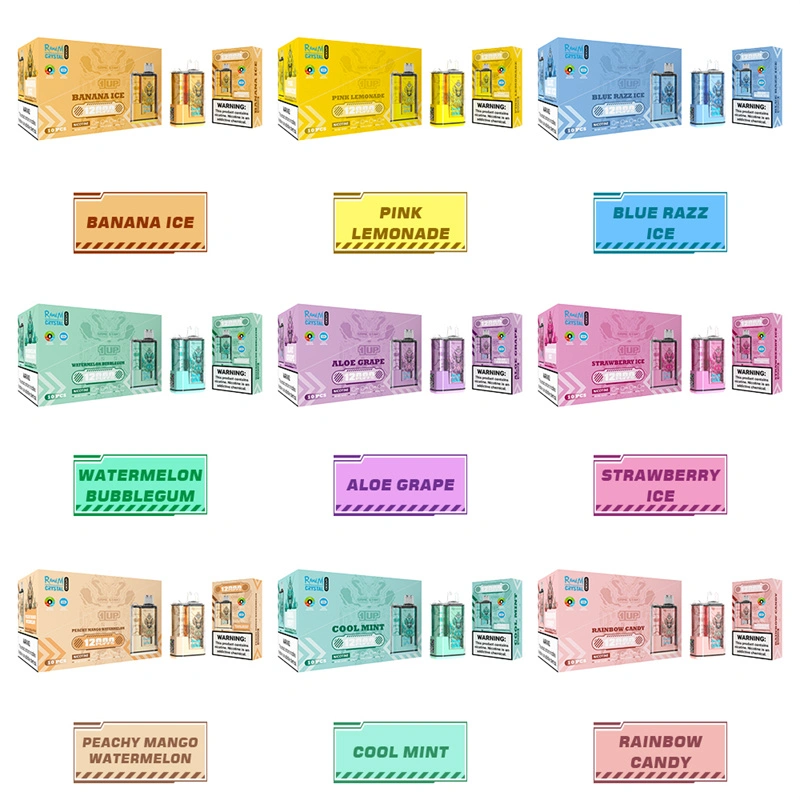 Original Randm Crystal 12000 Puffs Disposable Vape E-cigarettes 0% 2% 3%5% Puff 12000 20ml Prefilled Pod Mesh Coil 650mah Rechargeable Battery Pen