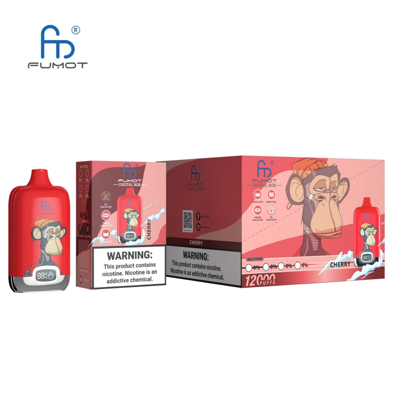 Original Fumot Digital Box 12000 Puffs Disposable Vape 12K 20ml Prefilled 850mah Rechargeable Battery Type-C Device RandM Tornado  E Cigarettes