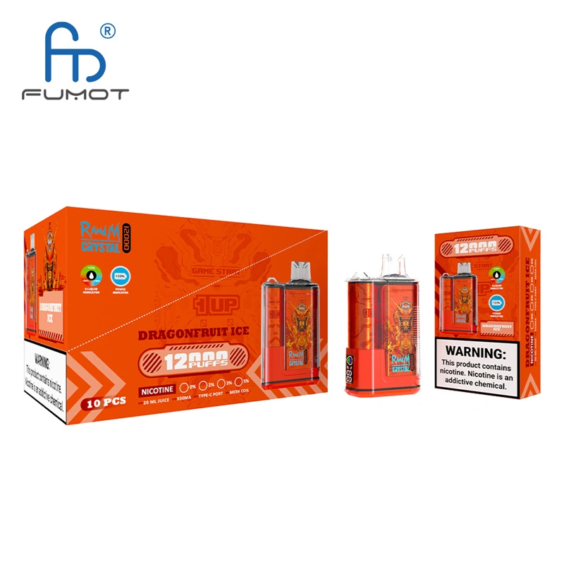 Original Randm Crystal 12000 Puffs Disposable Vape E-cigarettes 0% 2% 3%5% Puff 12000 20ml Prefilled Pod Mesh Coil 650mah Rechargeable Battery Pen