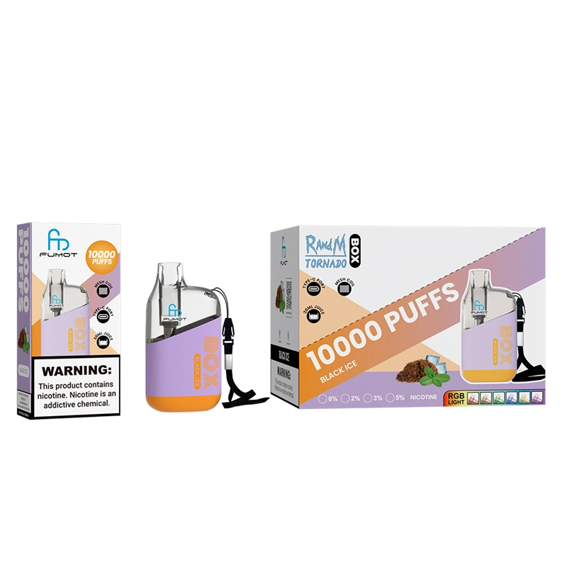 Randm Tornado Box 10000 Puffs Disposable E Cigarettes Vape Puff 10k 0% 2% 3% 5% 20ml Prefilled Pod Mesh Coil 850mah Rechargeable Battery Pen